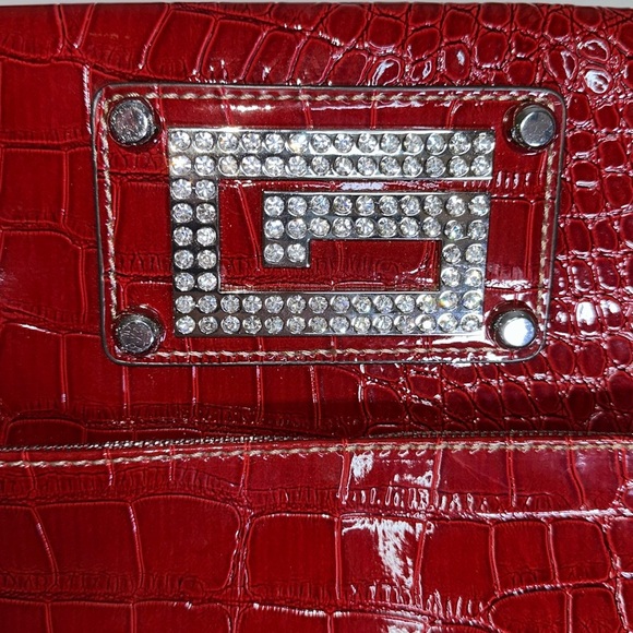 Guess Red Crocodile Embossed Crossbody Bag - Picture 7 of 15